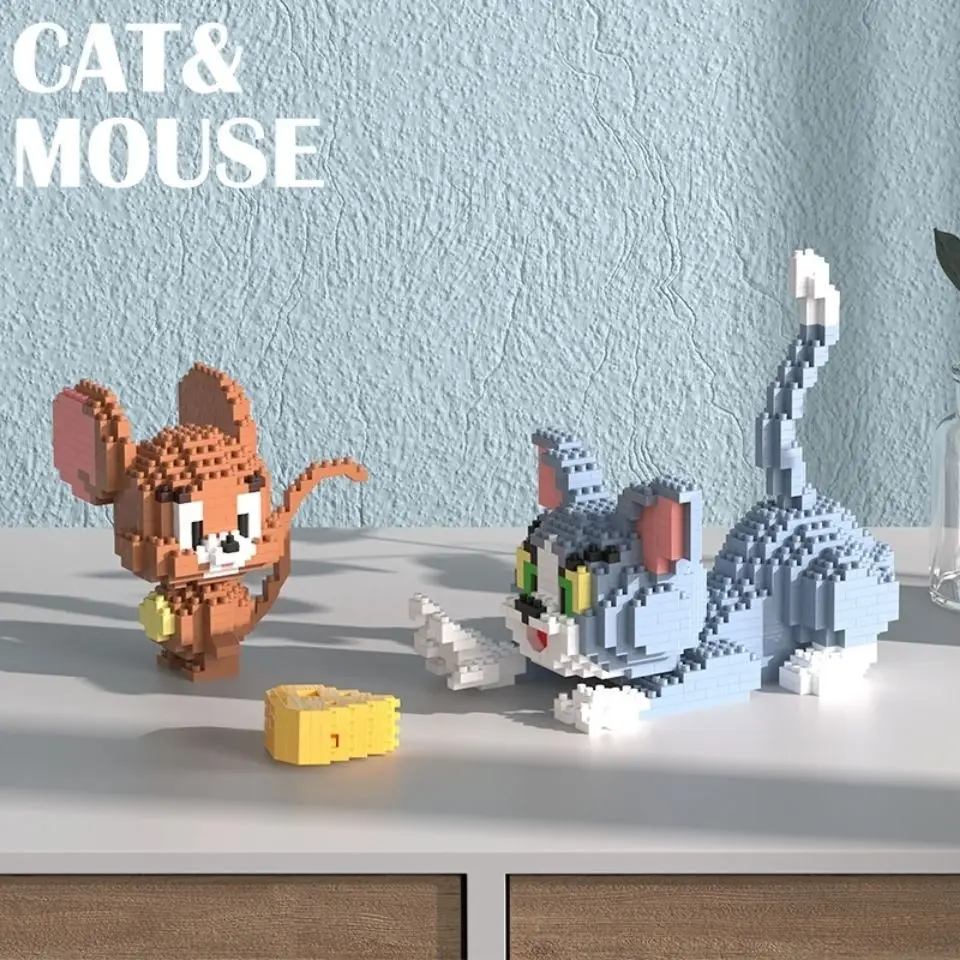 

3d-модель "сделай сам", строительные игрушки из мультфильма, микро-кирпичи, праздничный подарок, настольные украшения высокого качества, кошк...