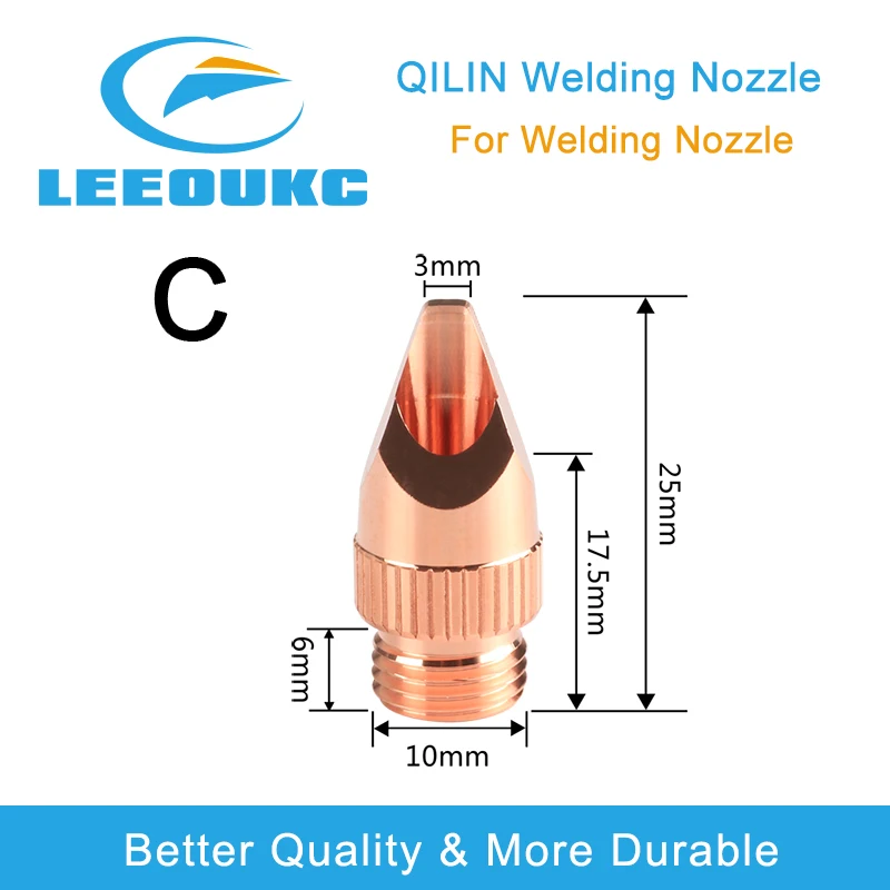LEEOUKC M10 QiLin волоконные сварочные сопла Лазерный сварочный пистолет головка медное