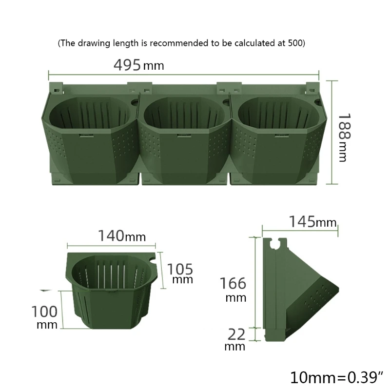 

C5AD Outdoor Garden Pot Wall Mounted Potted Bonsai Plant Flower Pot Nursery Container
