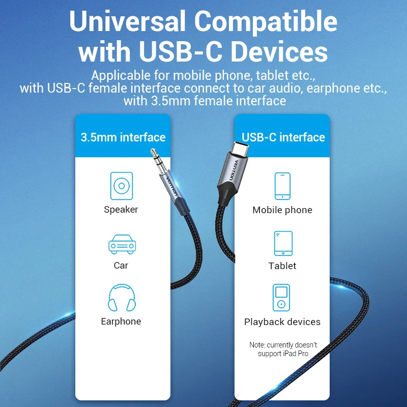 Vention USB C до 3 5 мм Aux Наушники Адаптер Тип Jack аудио кабель для Huawei Mate Nova Xiaomi Micro |