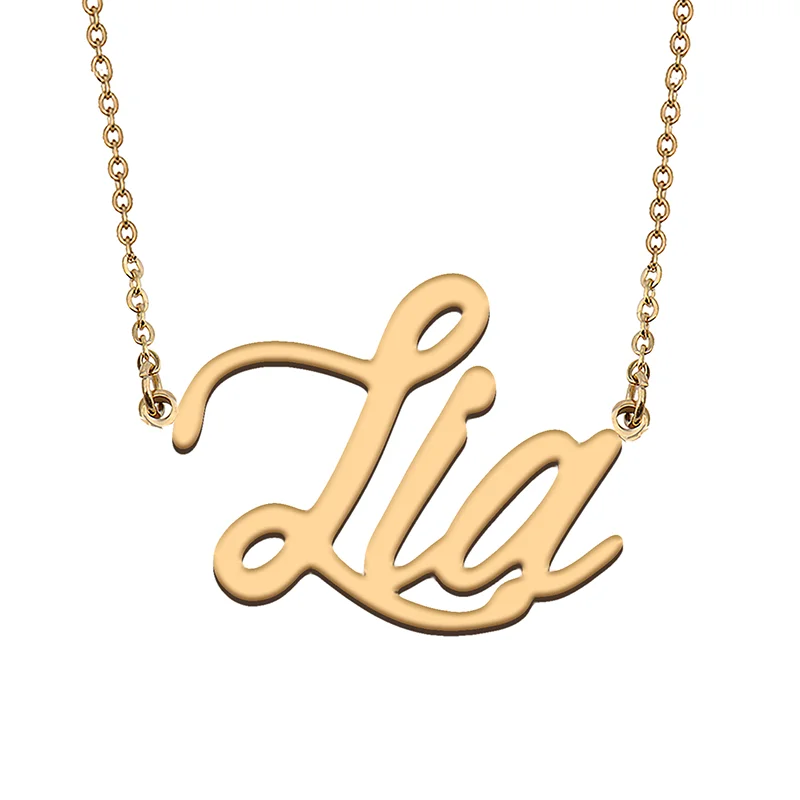 Lia Custom Name Necklace Customized Pendant Choker Personalized Jewelry Gift for Women Girls Friend Christmas Present