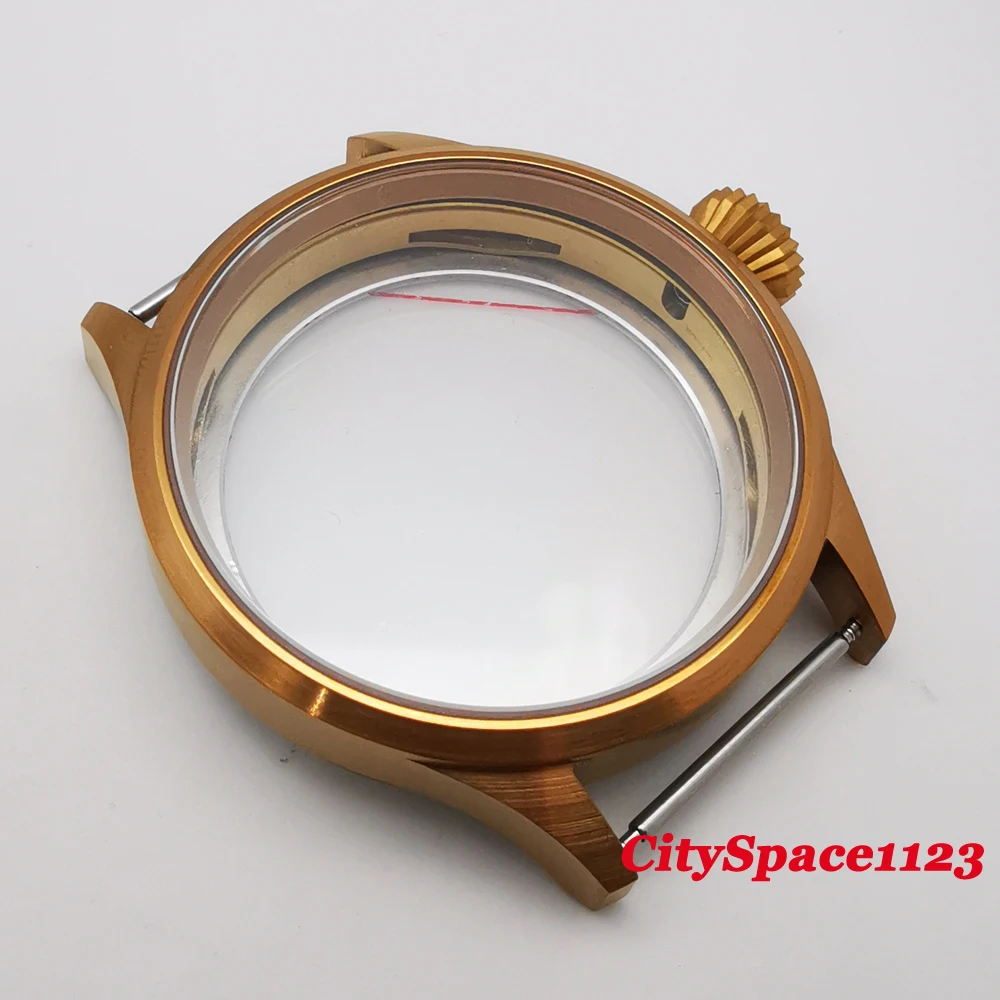 Чехол для часов Corgeut 43 мм с сапфировым покрытием и латунным стерильный циферблат