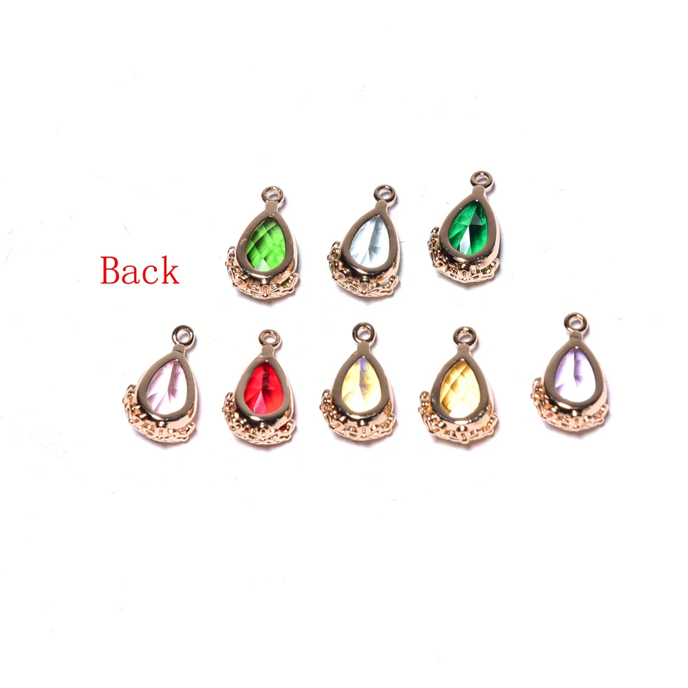 Металлические подвески стразы цветные в форме капли воды с кристаллами для изготовления ювелирных изделий