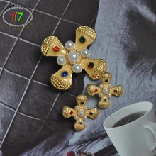 F.J4Z Women Luxury Brooches Bohemian Golden Simulated Pearl Brooch Pins & Earrings Girl's Gifts Costume Jewelry Dropship