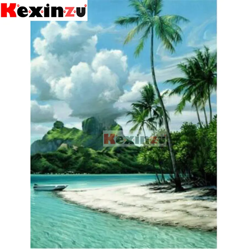 Алмазная 5D картина кокосовое дерево мозаика сделай сам с полными