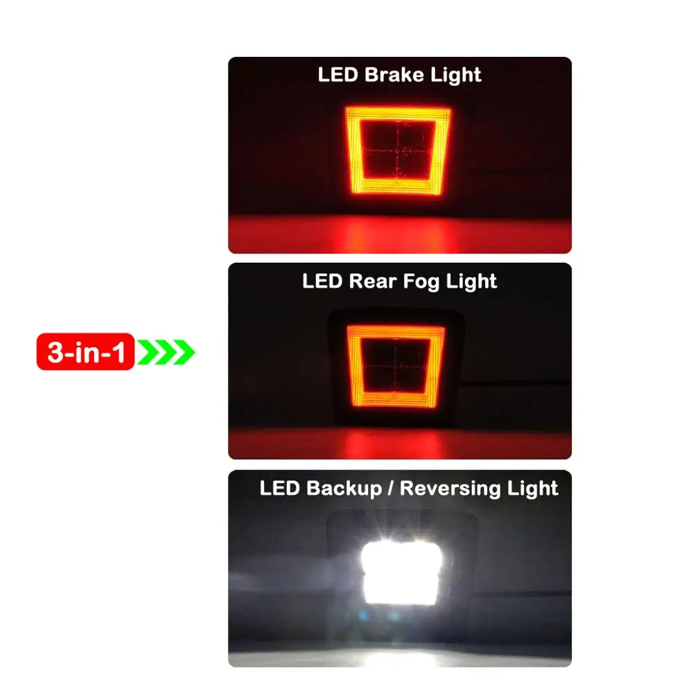 

Dark Red Lens 3-In-1 LED Red Brake Light Rear Fog Lamp White Backup Light For Nissan 370Z Z34 Juke Sentra