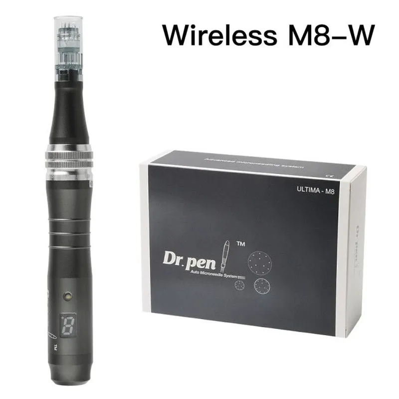 

Dr pen Ultima M8 With 8pcs Cartridges Wireless Derma Roller Skin Care Kit Microneedle Therapy Rolling System Home Beauty Machine
