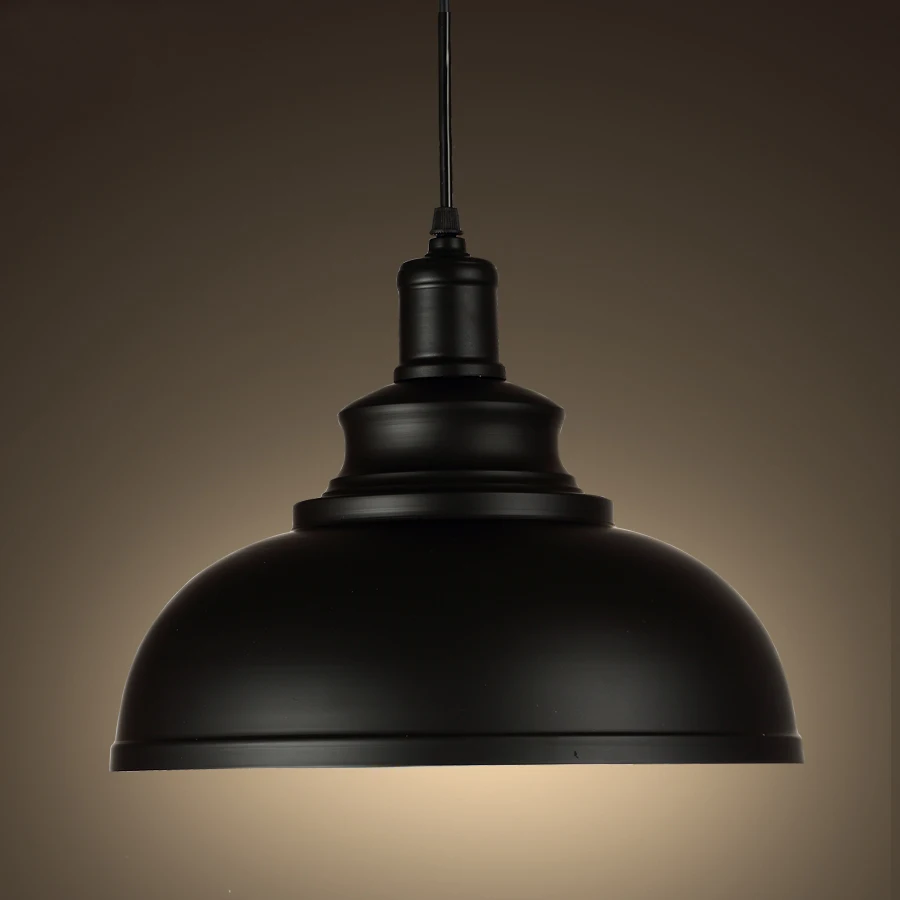 Винтажный круглый подвесной светильник в стиле ретро промышленный из кованого