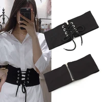 hot ladies faux leather dress belts fashion front tie up waist belt all match white shirt girl clothes decoration