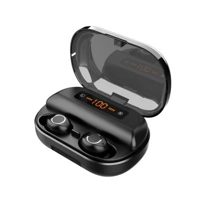 LED Display TWS Wireless Earbuds Bluetooth Earphones Surround Sound Wireless Earbuds Headphone with Charging Mini Power Bank
