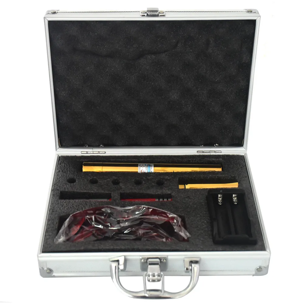 

High Power Blue Laser Pointer All Copper Lazer Sight 450nm 5000m Focusable Burn Match Cigarette Most Powerful For Hunting