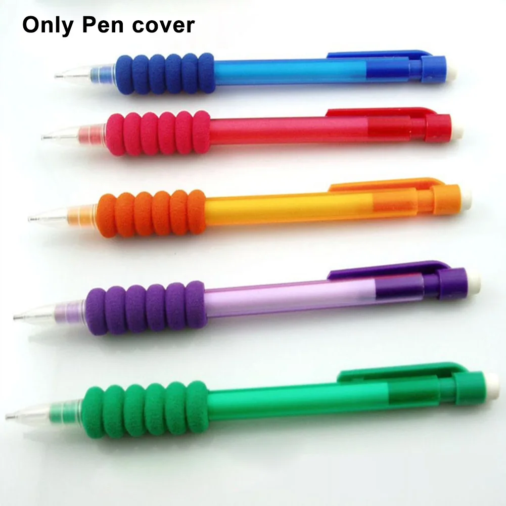 

10pcs Cap Lightweight Ridged Grips Non Slip Handwriting Pencil Non-toxic Hand Protection Eco-friendly Foam Pen
