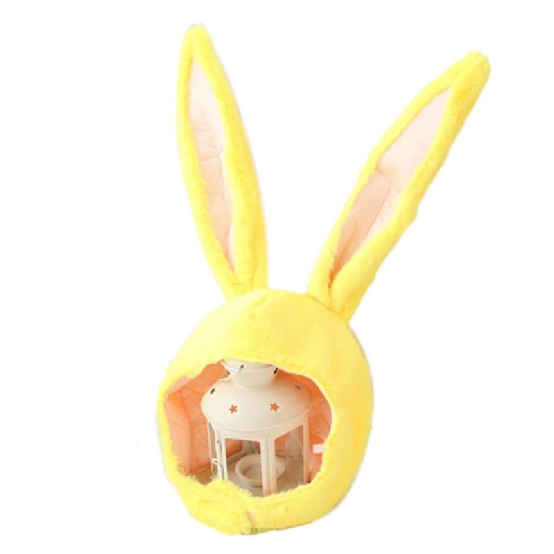 

Women Men Funny Plush Bunny Ears Hood Hat Cute Rabbit Eastern Cosplay Costume Accessory Soft Warm Headwear Halloween Party Photo