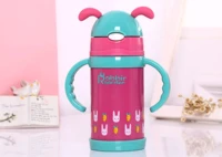 300ml thermos cup bottle with silicone straw stainless steel one touch vacuum flasks cartoon thermocup bpa free travel for kids