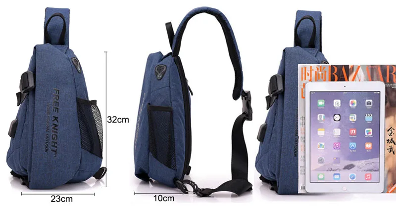 Merk Borst Bag Gym Fitness Sport Rugzakken Rugzak Camping Wandelen Tassen mannen Schooltas Schouder Sling Waterroof Chest Bag
