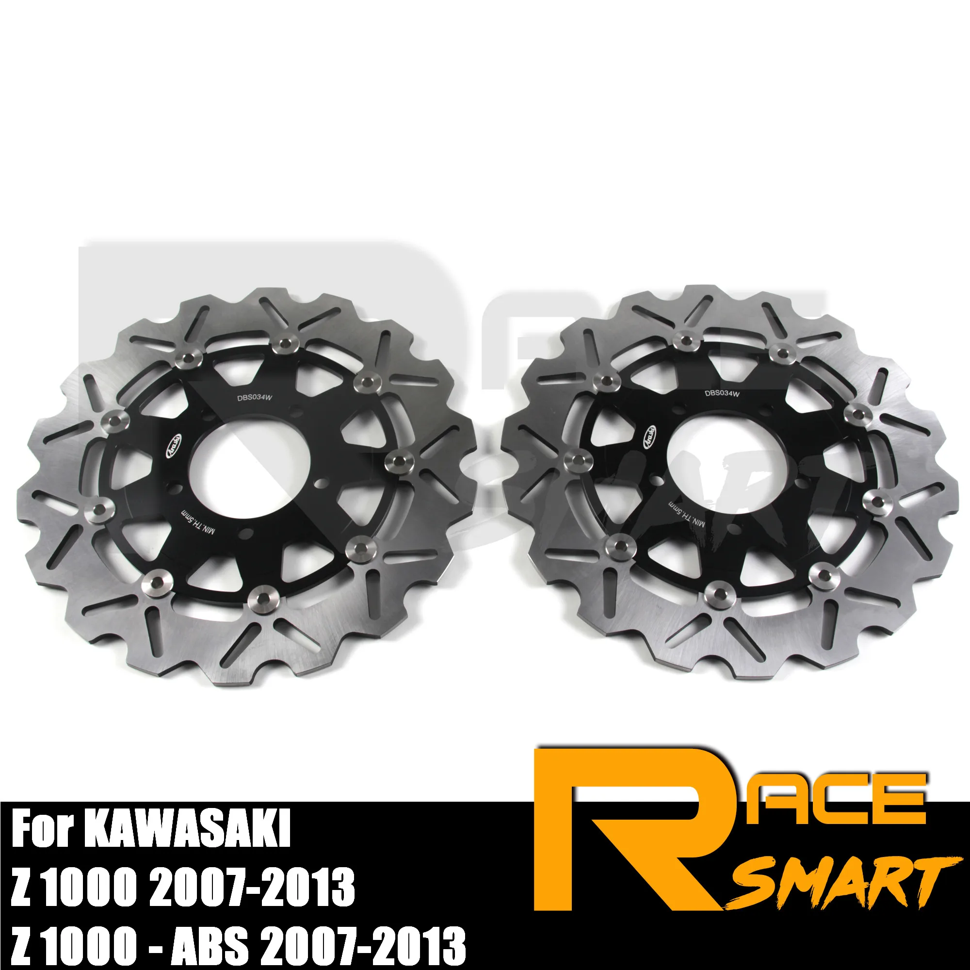 

Плавающий передний тормозной диск для мотоцикла CNC, тормозной диск, ротор для KAWASAKI Z1000 Z-1000 ABS 2007-2013 2008 2009 2010 2011 2012 черный