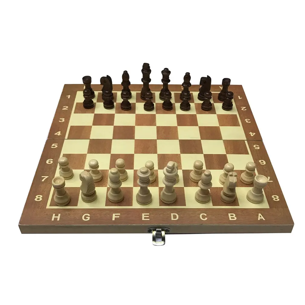

29cm Wooden Chessboard Folding Board Chess Game Funny International Chess Set For Party Family Activities