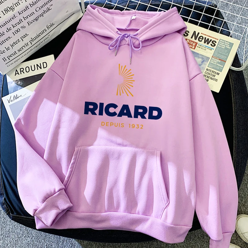 Autumn Winter RICARD Green Hoodie Clothes Women Sweetshirts Aesthetic Harajuku Pullovers Long Sleeve Top Warm Vintage Jacket