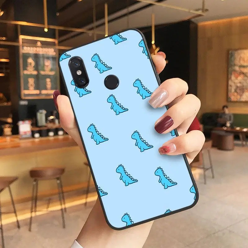 Cute Dinosaur TPU Soft Black Phone Case For Xiaomi Mi 6 6plus 8 8SE 9 9SE 6X Note2 Note3 Coque Shell Cellphones