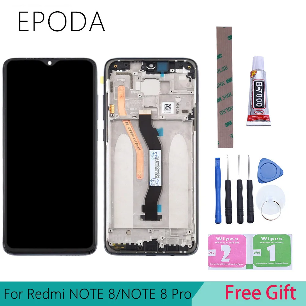 ЖК дисплей для Xiaomi Redmi Note 8 Note8 с сенсорным экраном и дигитайзером в сборе запасные