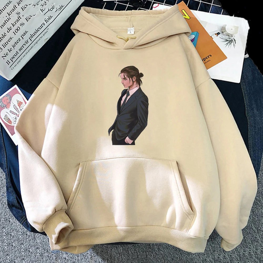 

Attack on Titan Hoodies Harajuku Long Sleeve Casual Sweatshirts Womens Hoodie Eren Yeager Anime Oversized Crewneck Streetwear
