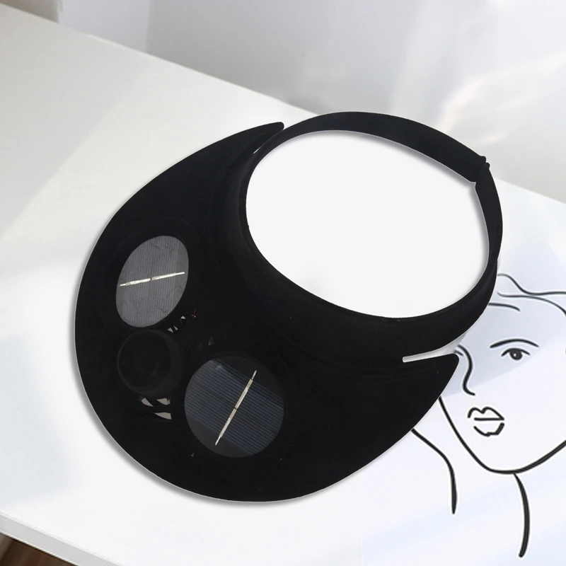 Черная летняя спортивная уличная Кепка с солнечным вентилятором охлаждающим