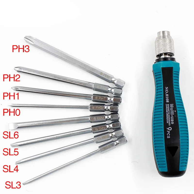 

9pcs Screwdriver Set Multifunctional Slotted Bit with Magnetic Home Precision Appliances Repair Hand Tools LB88