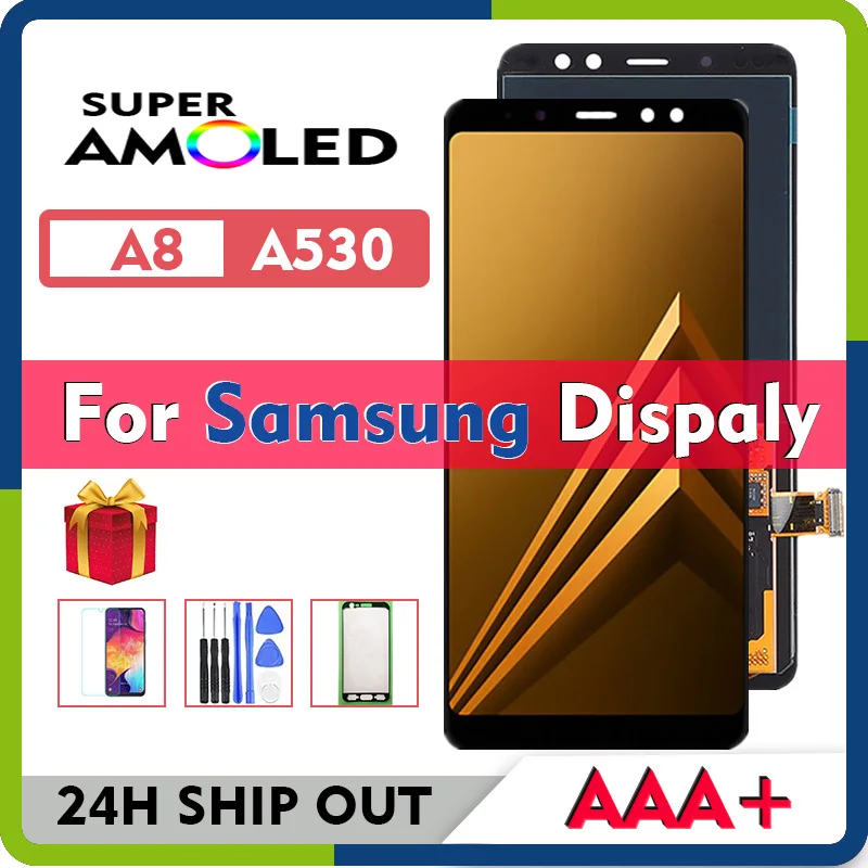 

Super Amoled For Original Samsung Galaxy A8 2018 SM A530 A530F DS LCD Display Touch Screen Digitizer Assembly TFT Incell OLED