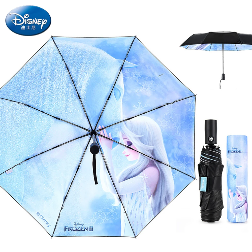 

Disney Girl Frozen Elsa Anna Inner Print Kids Umbrella Three-fold Umbrella Student Sunscreen UV Sun Skid Kids Outdoor Umbrella