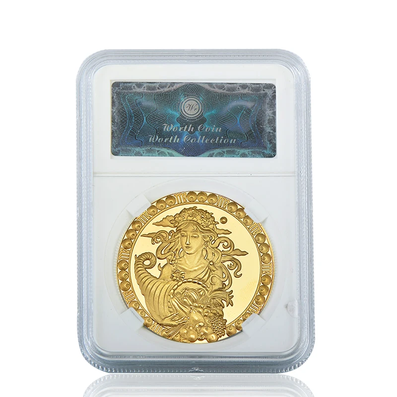 Virgo with holder WR 12 созвездия зодиака позолоченные Коллекционные монеты набор монет держатель вызов монета креативный подарок Dropshipping2019 - Цвет: Virgo with holder
