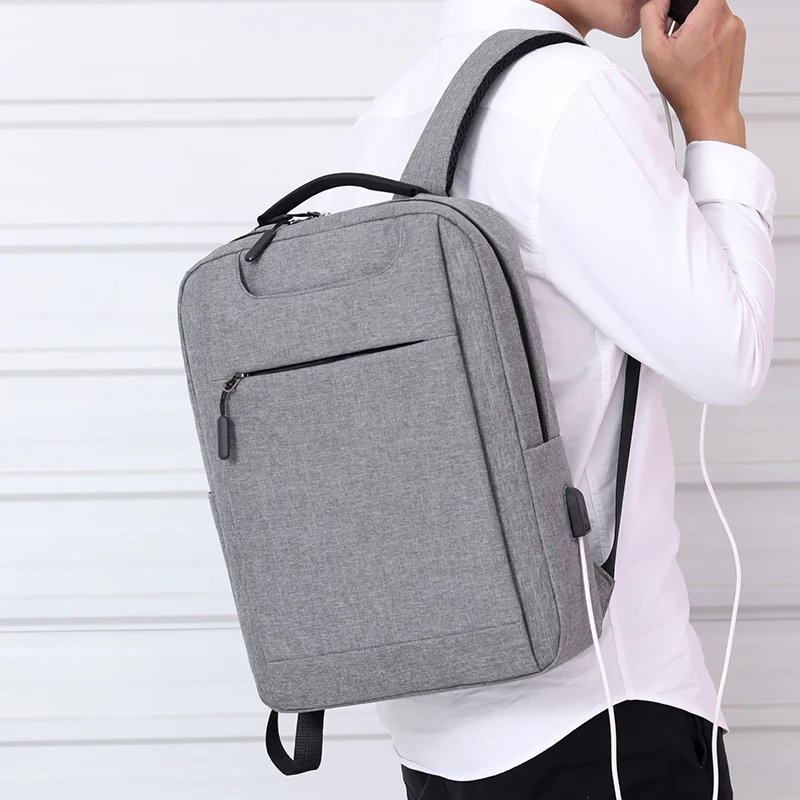 Рюкзак мужской/женский с USB-зарядкой деловой вместительный ранец для компьютера