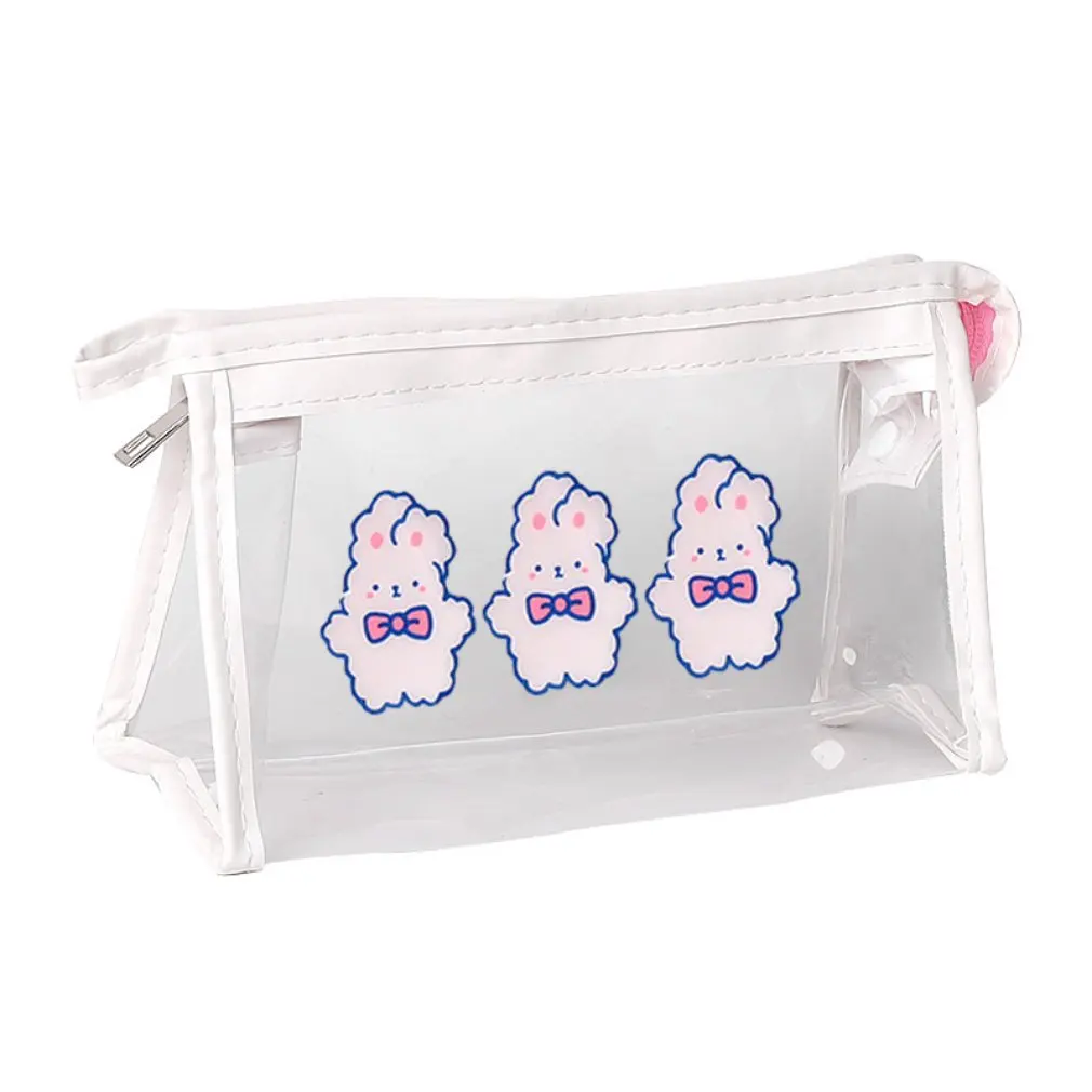 

Transparent Waterproof Make-up Storage Wash Bag Girl Heart Portable Travel Storage Large Capacity Pen Bag