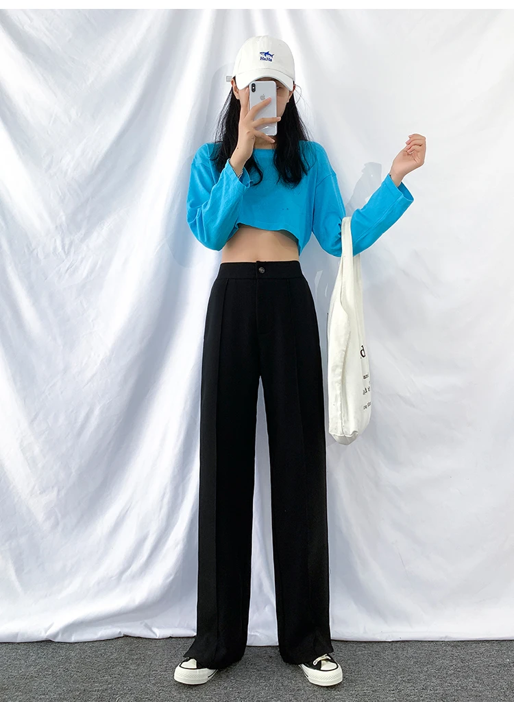 

5xL Brown Drape Wide-leg Texture Suit Women's Spring and Autumn 2021 Trousers High Waist Mopping and Thin Pants