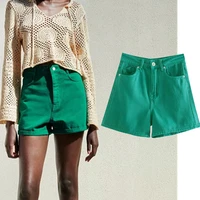 jennydave women short ins fashion blogger high street green mom shorts women vhigh waist casual denim short feminino