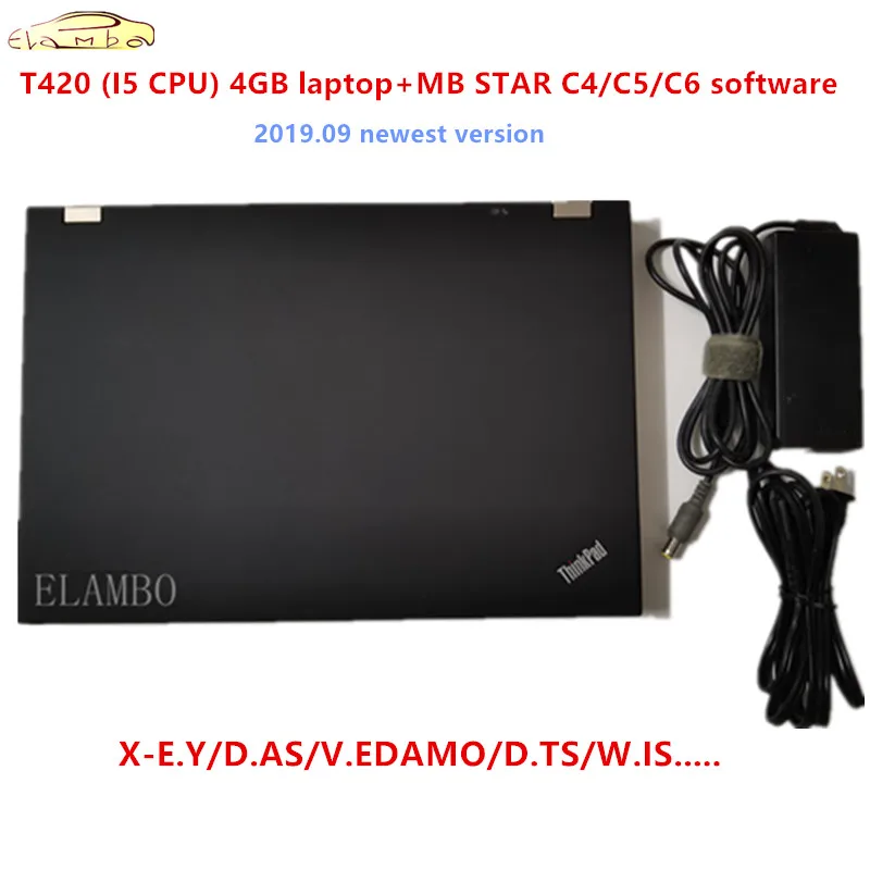 Для Lenovo T420 ноутбук диагностический ПК 4g ram компьютер с MB STAR C4 C5 C6 программное