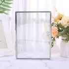 Двухсторонняя стеклянная металлическая фоторамка цветочный фотографический держатель Декор
