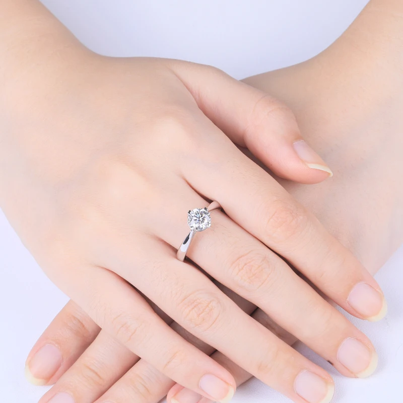 

Knobspin 100% 925 Sterling Silver Adjustable Opening Wedding Heart Rings For Women High Carbon Diamond Fine Jewelry Wholesale