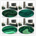 Скандинавский Темно-Зеленый Мраморный Круглый ковер для гостиной, современный фланелевый губчатый коврик для спальни, ковер для журнального столика, украшение для дома