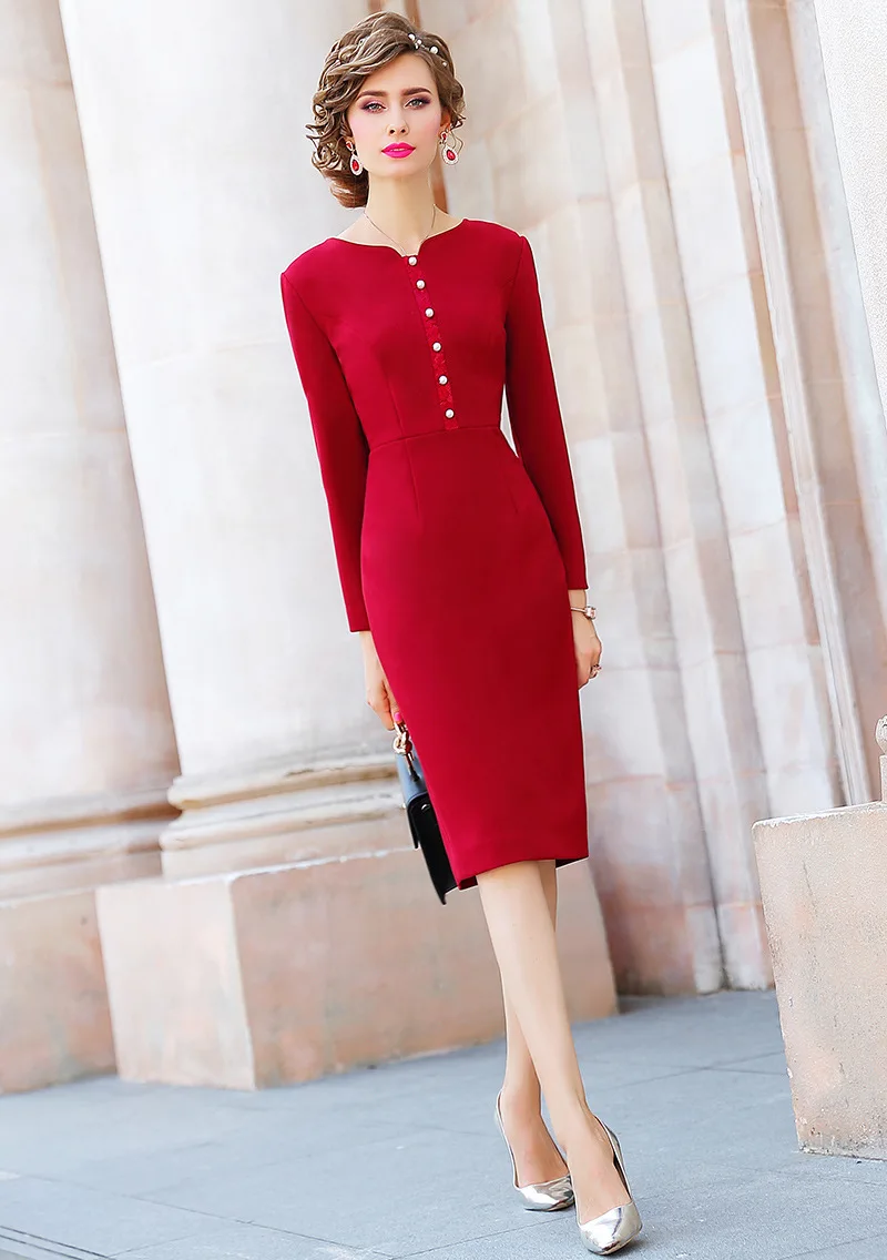 new Superior quality Package hip hot sexy dress autumn Women Party Dress Plus Size Pure color Long sleeves winter dresses