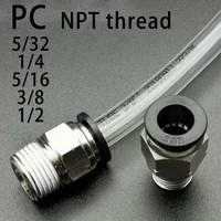 pc pneumatic quick connector npt male thread 18 14 38 12 hose connector 532 516 od tube air quick plug connector