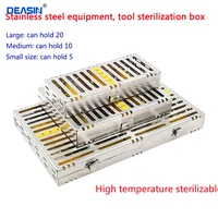 dental sterilization rack surgical autoclavable sterilization box dental cassette file burs disinfection tray dentist tools