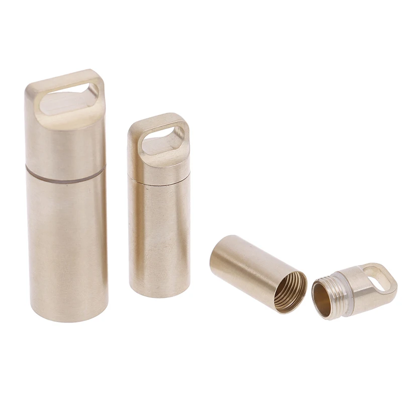 

Mini Stainless Steel Waterproof Capsule Seal Bottle Outdoor EDC Survival Pill Box Container Capsule Pill Bottle Tank Case