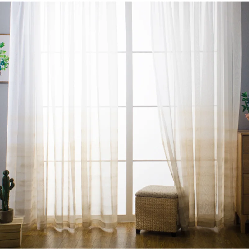 Занавески однотонные градиентные для гостиной серого цвета оконные шторы