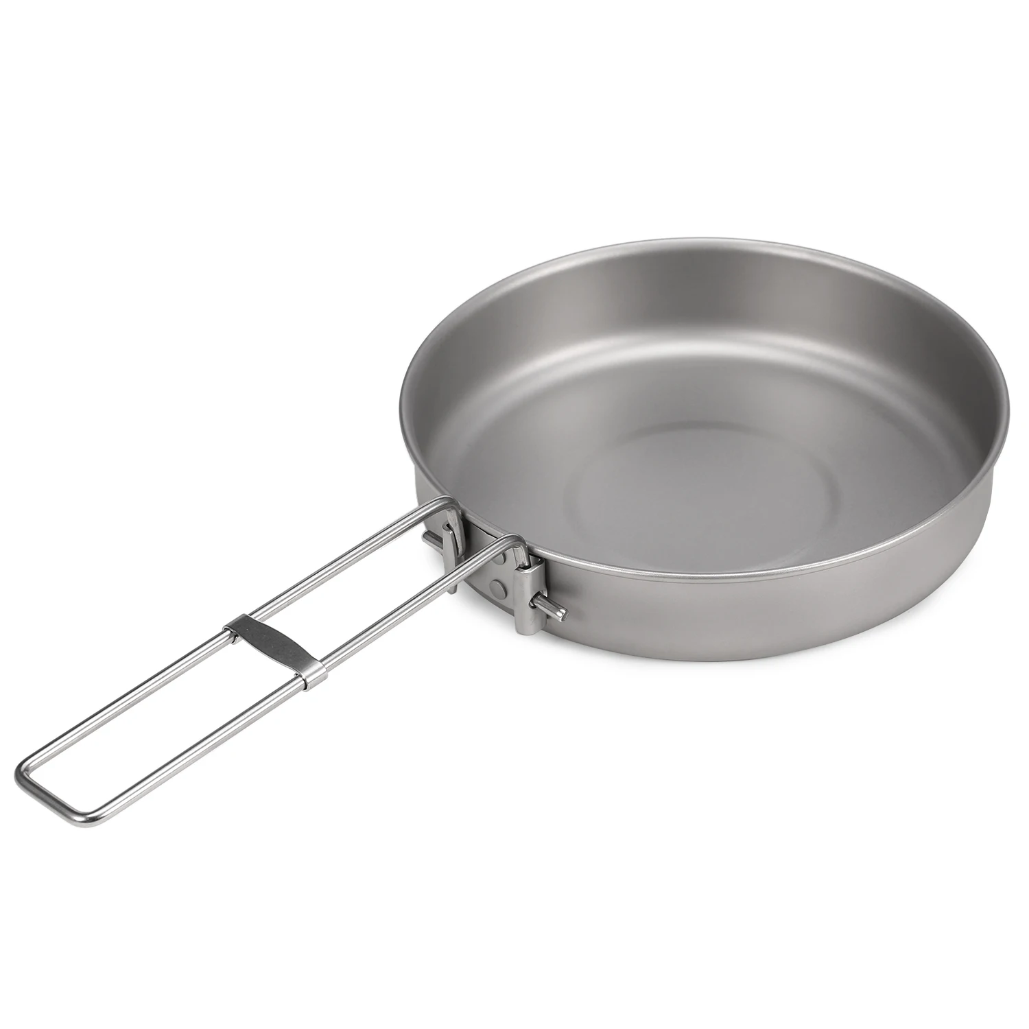 

750ml/1000ml Ultralight Titanium Frypan with Foldable Handle Outdoor Camping Hiking Picnic Cooking Frying Pan Camping cookware