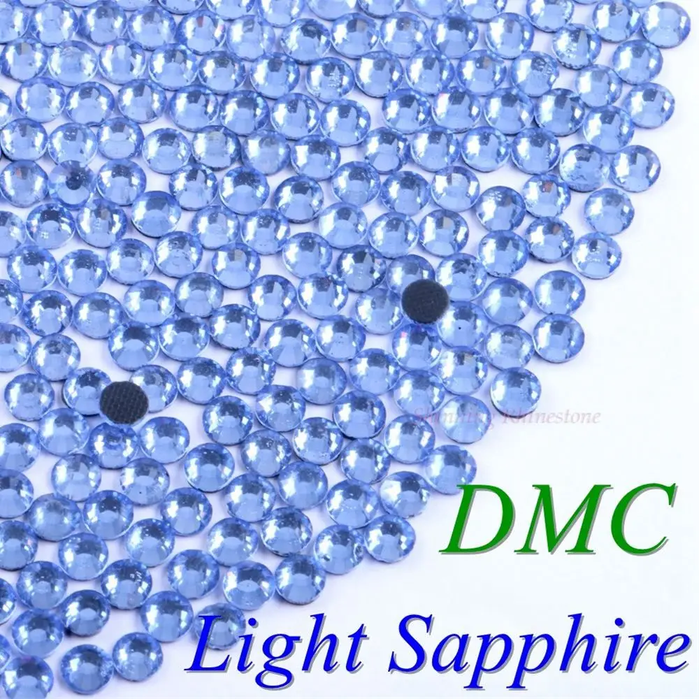 Light Sapphire 42 цвета на выбор! SS6 SS10 SS16 SS20 SS30 смешанные размеры DMC качественные стеклянные кристаллы горячей фиксации Стразы железные Стразы с бриллиантами - Цвет: Light Sapphire