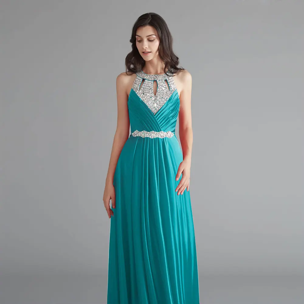 2019 Кристальные платья подружки невесты без бретелек Длинные атласные свадебные