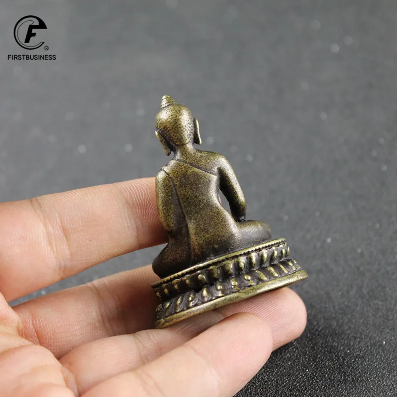 Ретро Медный Будда StatueThailand Будды Скульптура латунный ручной работы Буддизм