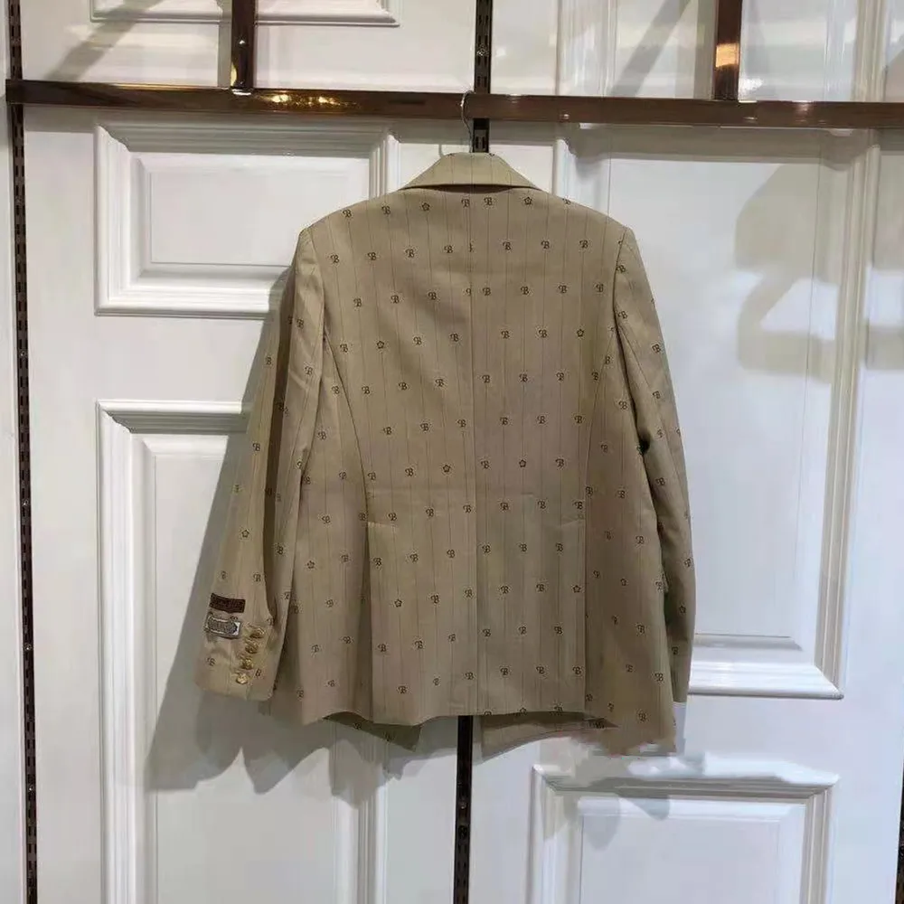 

2021 spring and autumn suit women casual fashion all-match retro jacquard jacket