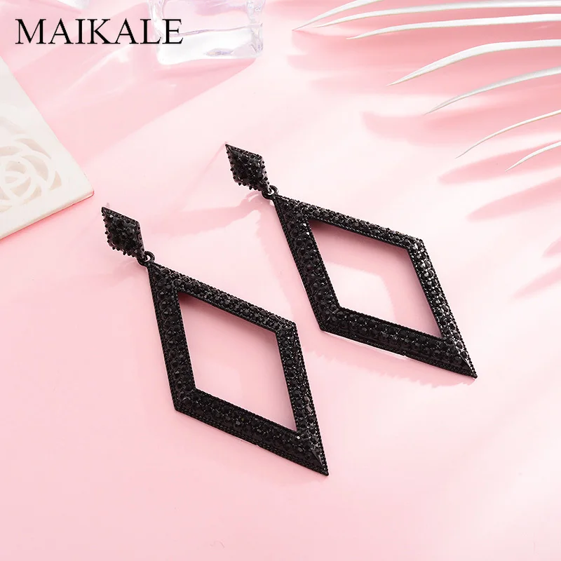Женские крупные серьги гвоздики MAIKALE винтажные геометрические с крупным