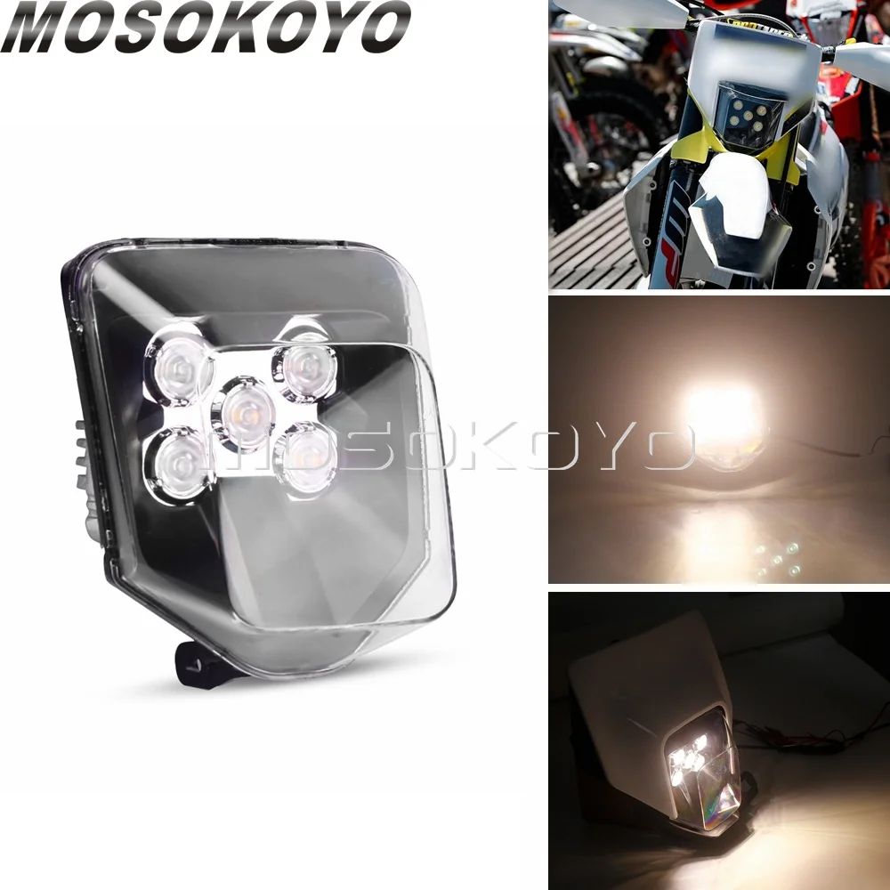 

Supermoto LED Headlight For 250i/300i FE 250/350/450/501 TE 150/250/300 Motocross MX Enduro Dual Sport Front Headlamp 2017-2019